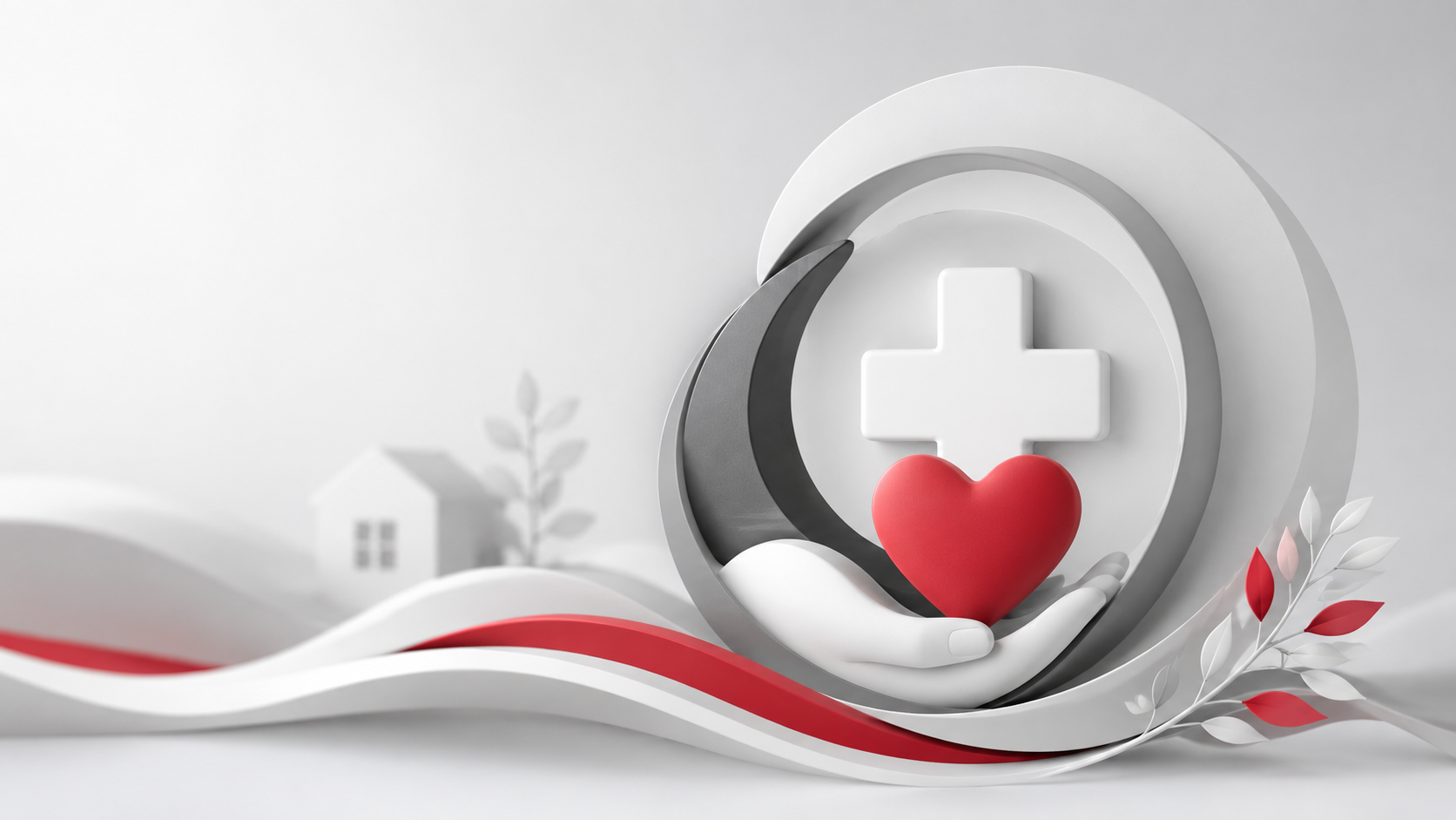 Symbolic healthcare and compassionate care illustration representing hospice support.