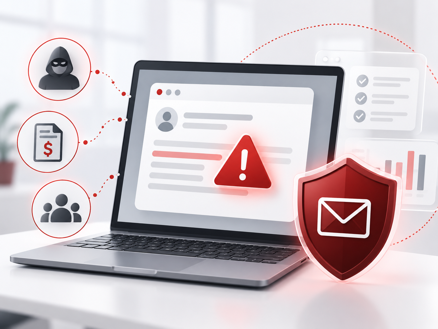 Email security threat detection dashboard