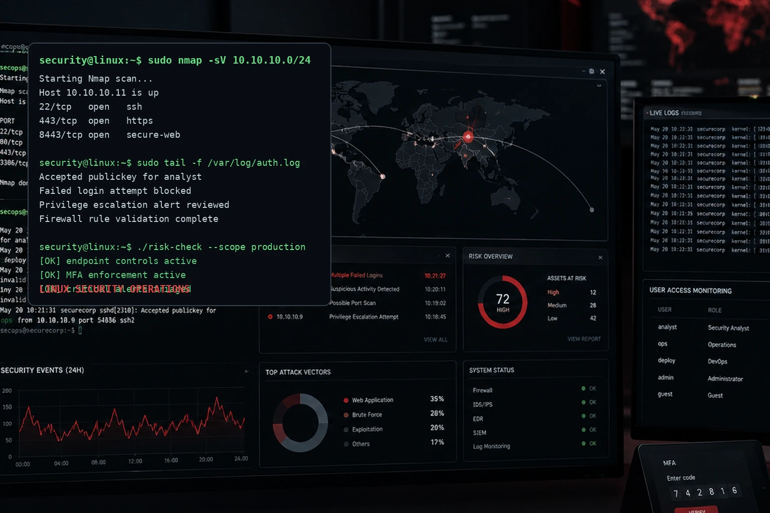 Information security specialist monitoring systems